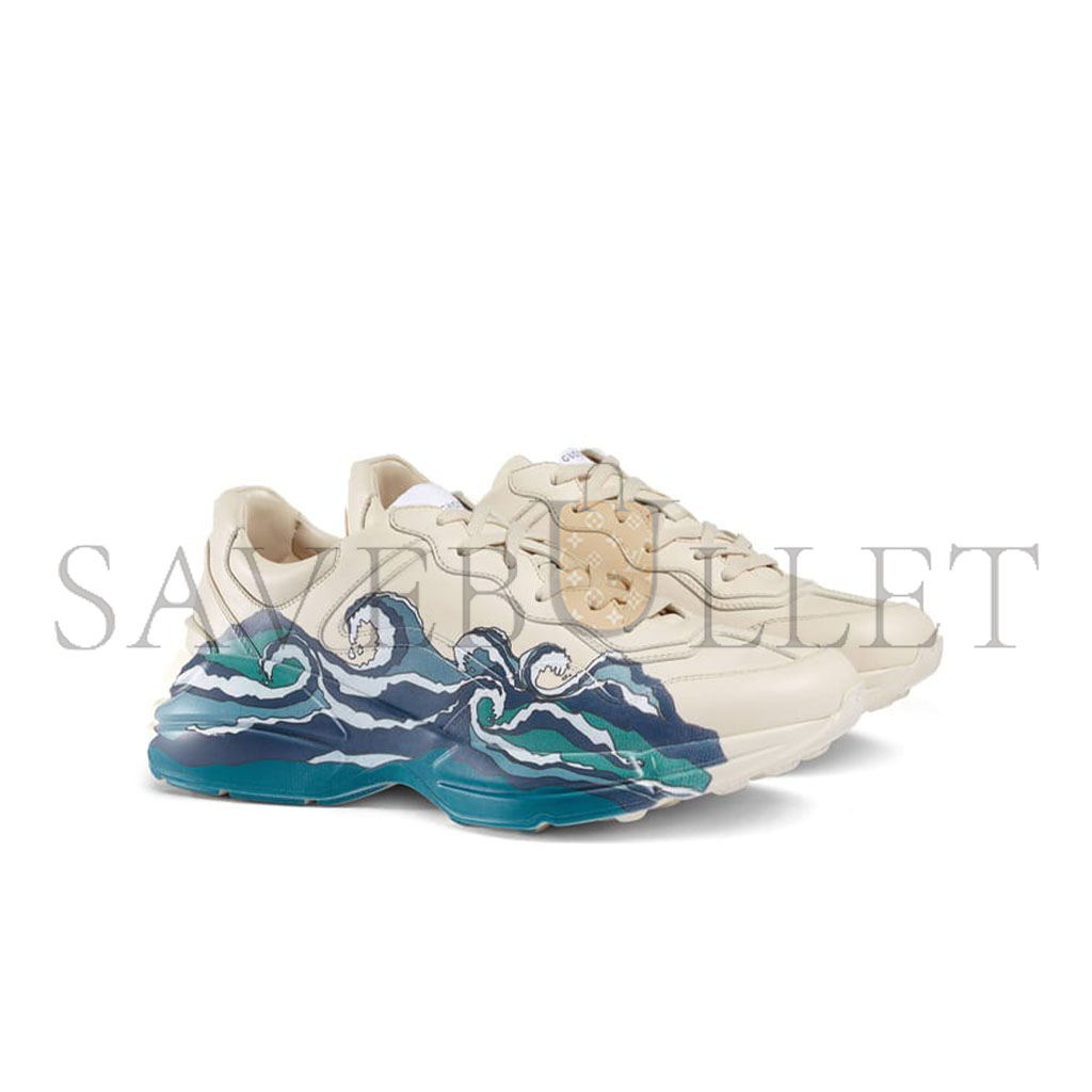 G*u*i rhyton leather sneaker with wave 576052
